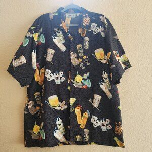 Vibes Cocktail Print Button-up - Large